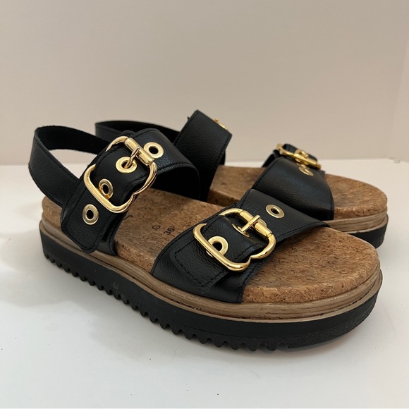 Gabor Black Chunky Slingback Sandals Size 36 - Picture 9 of 11